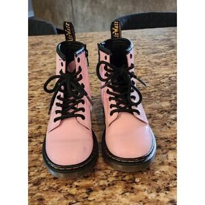 Dr. Martens‎ Girls Pink patent Leather Ankle Boots size 13 Zip Lace
